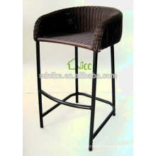 2014 the latest hot sale design aluminum frame tall black rattan bar chair